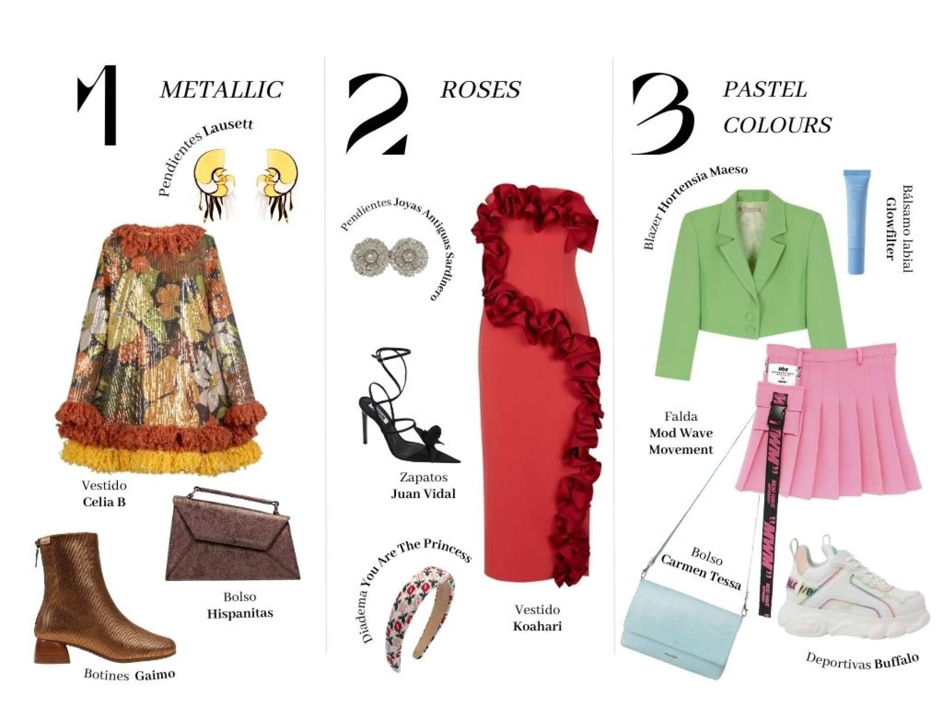 Brillo, flores y tonos pastel. Las tres tendencias para arrasar en el street style este 2024